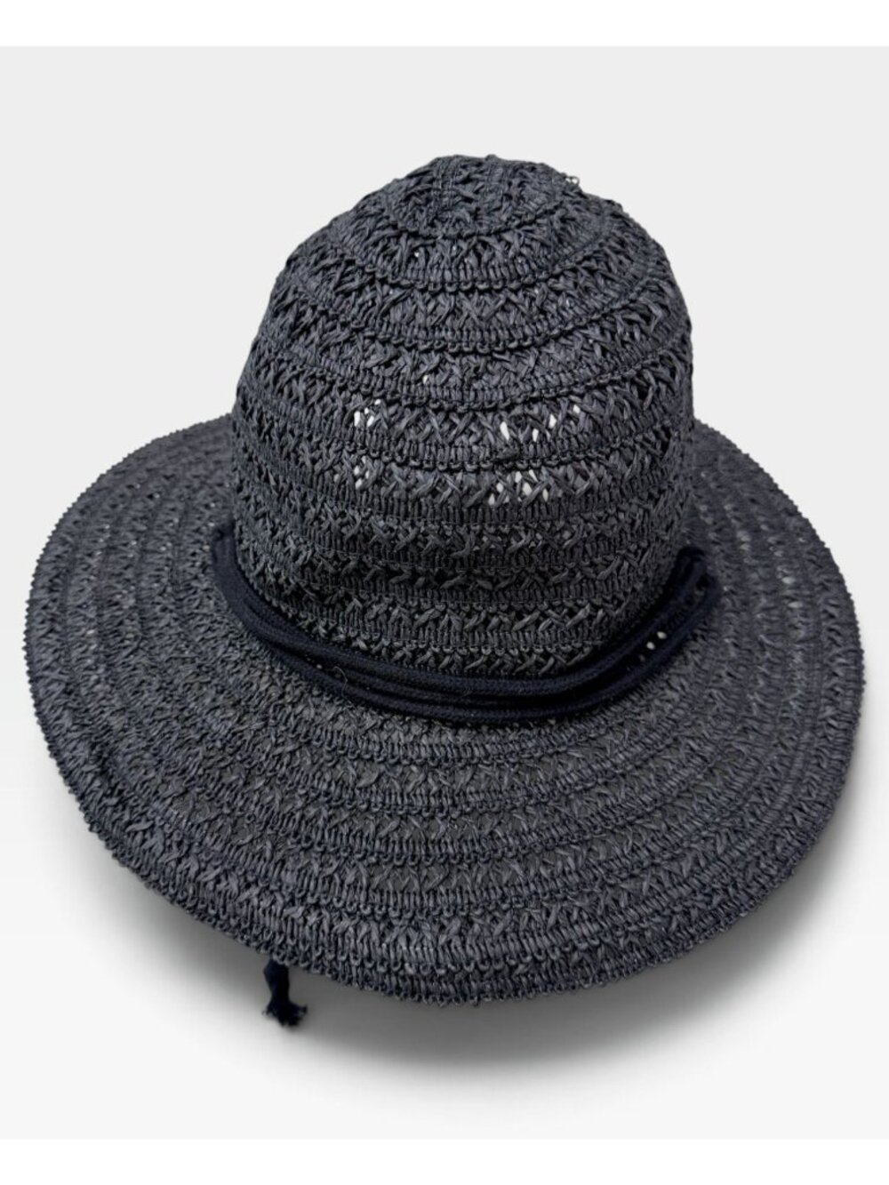 GAP Wide Brim Hat Size S/M Black Straw Boho Beach Womens Casual
